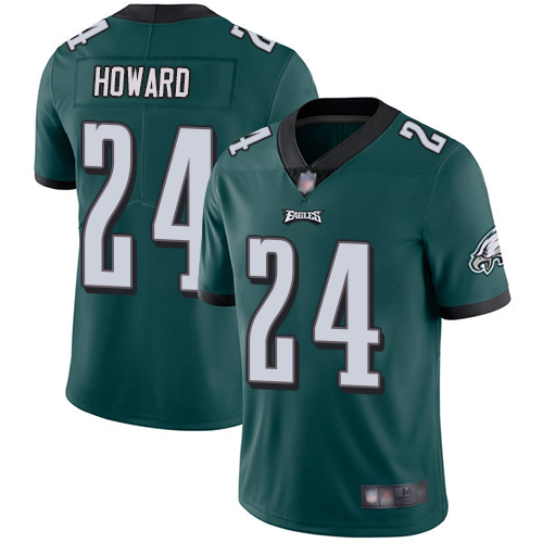 Men Philadelphia Eagles 24 Jordan Howard Midnight Green Team Color Vapor Untouchable NFL Jersey Limited